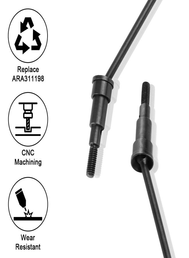 GLOBACT #45 Steel CVD Driveshaft Front Rear Drive Shafts Set for Arrma 1/18 Granite Grom 1/14 Typhon Grom Mega 380 1/18 RC Monster Truck Buggy Upgrade Replace ARA311198 (Black) - Image 2